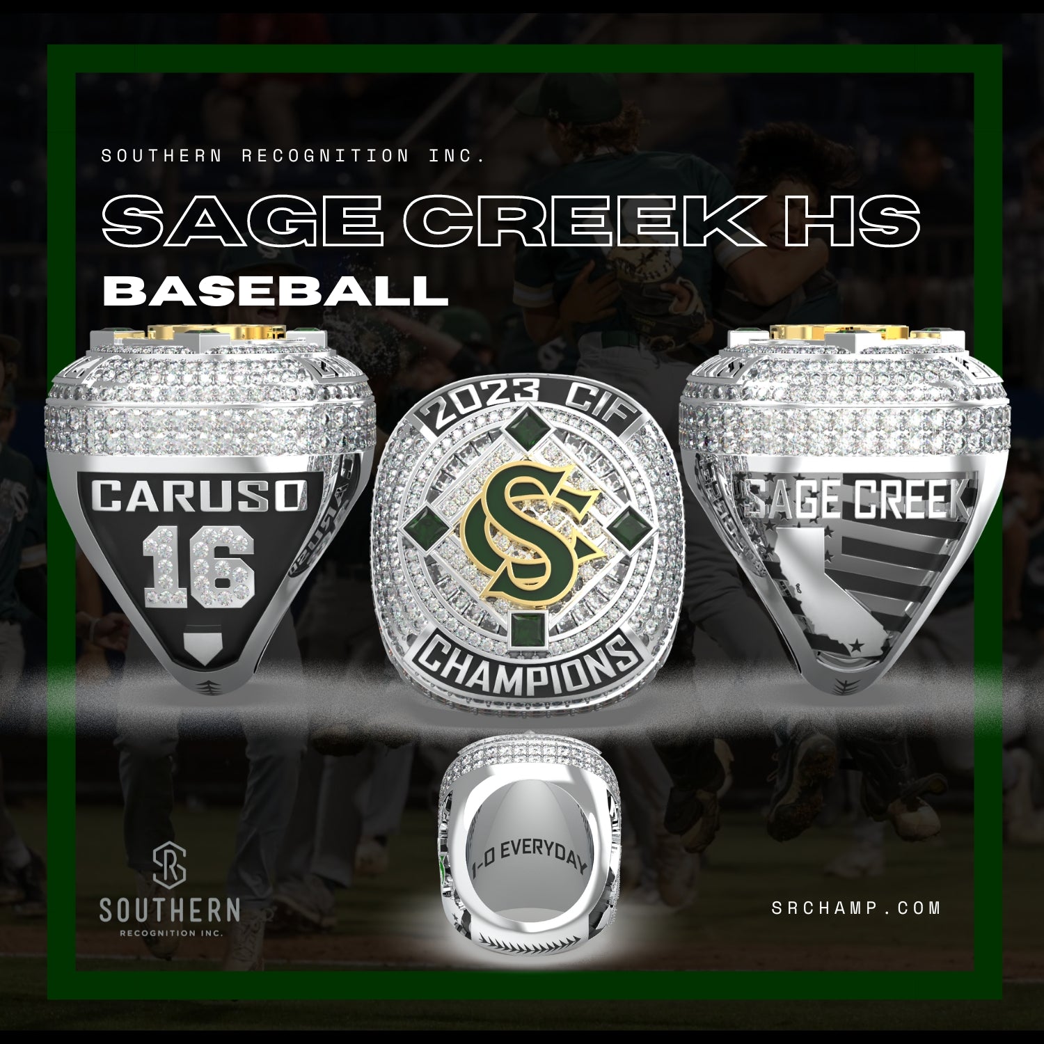 Sage Creek 2023 Baseball Championship Ring Southern Recognition Inc Sage Creek 2023 Baseball Championship Ring Southern Recognition Inc