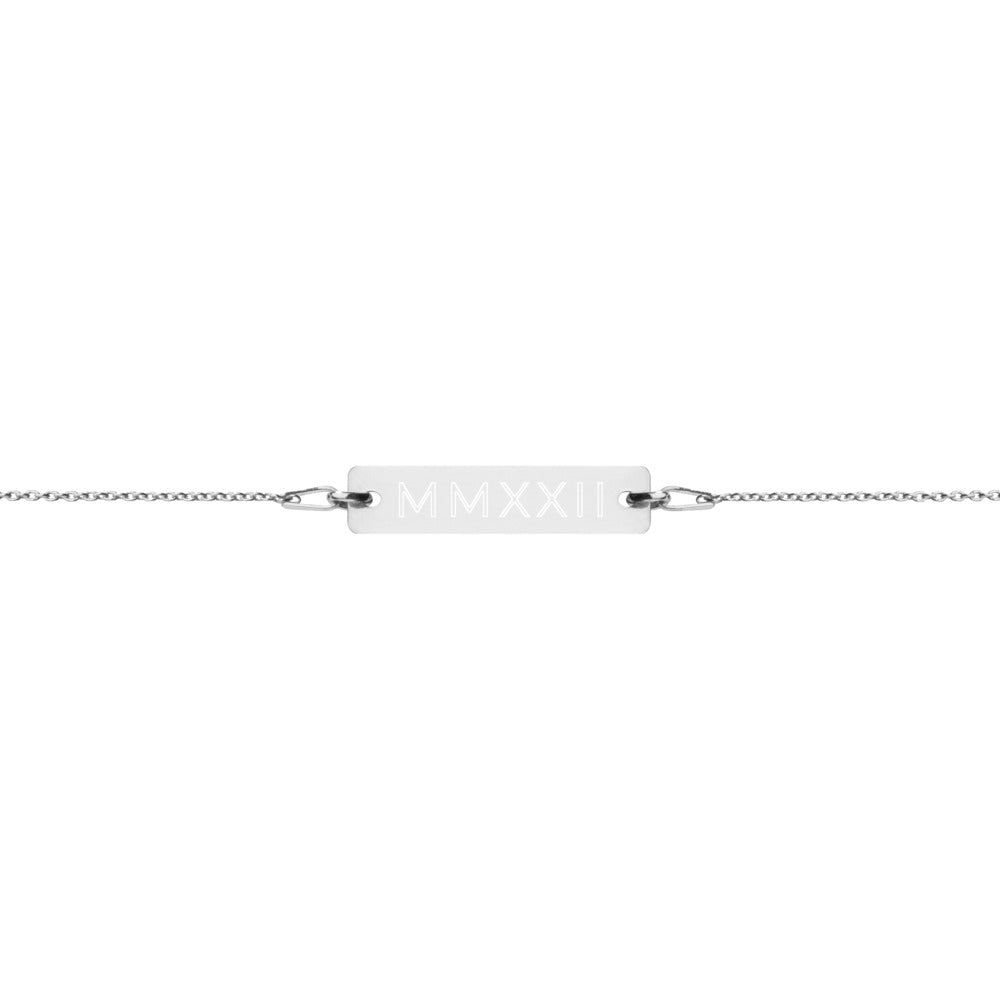 Roman Numeral - MMXXII - Engraved Bar Bracelet