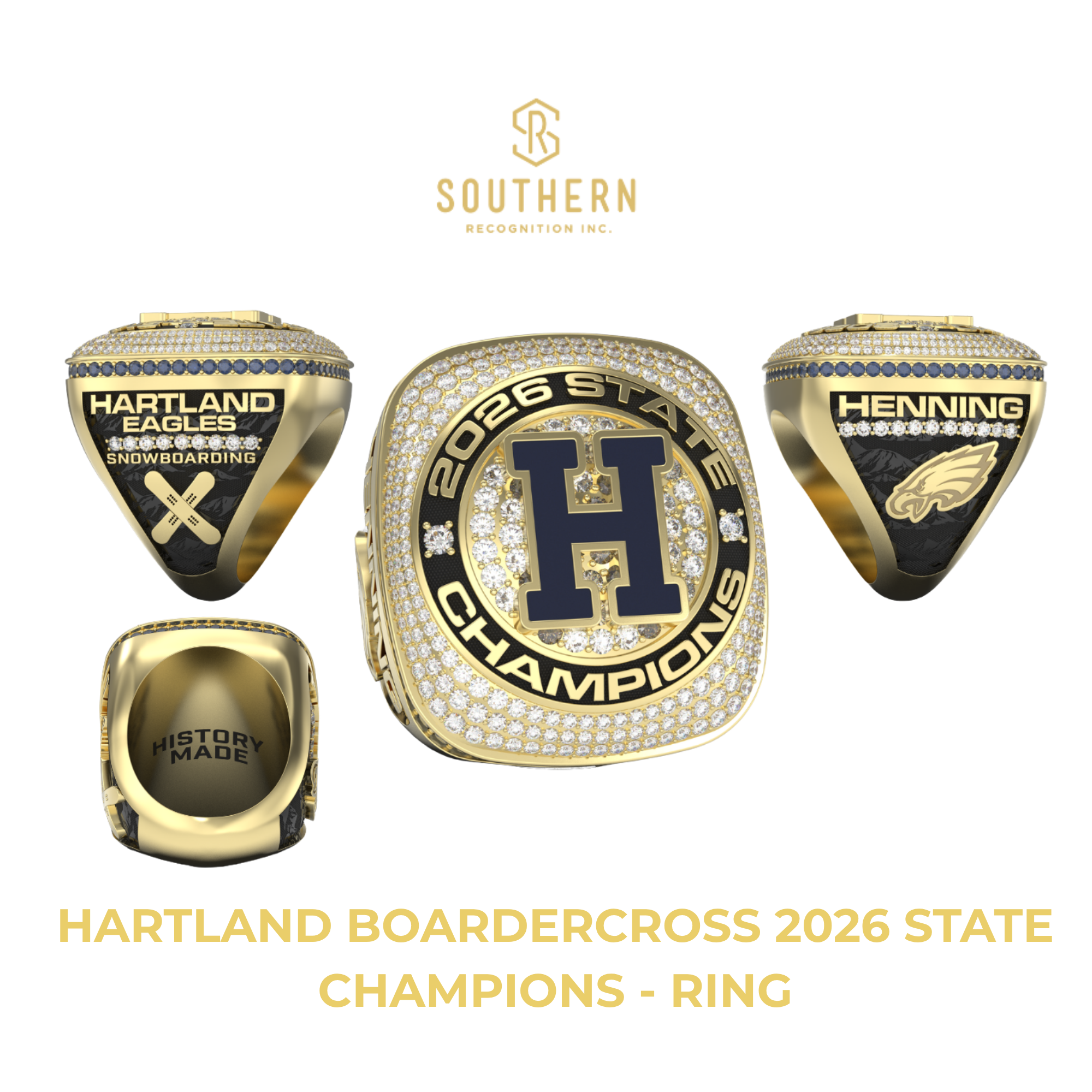 Hartland High School Boardercross - 2026 State Champions Ring