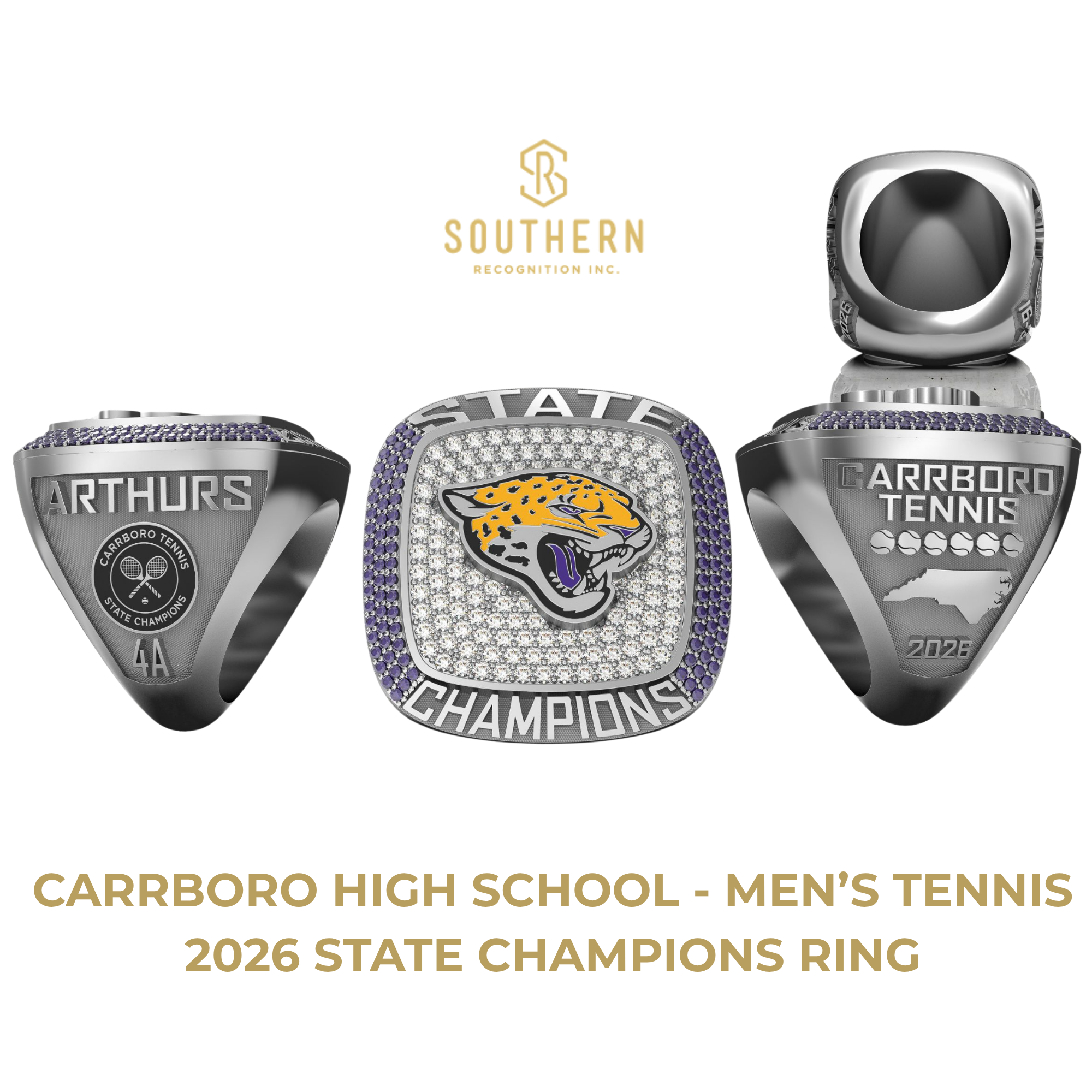 Carrboro High School - Men's Tennis 2026 State Champions Ring