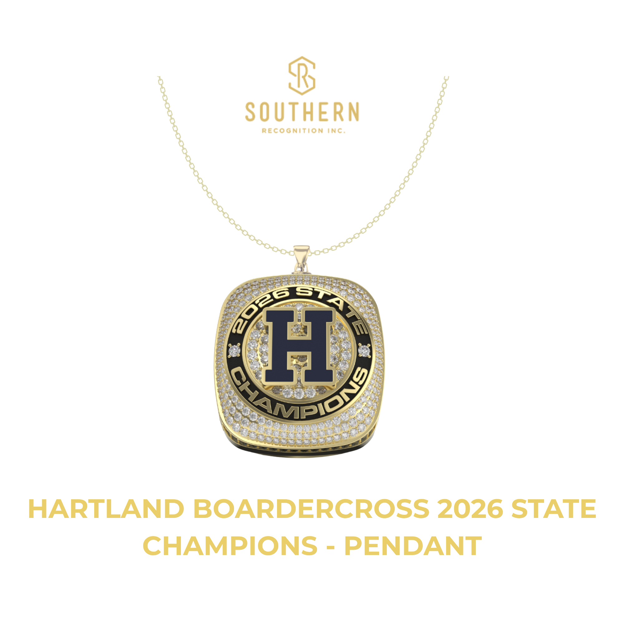 Hartland High School Boardercross - 2026 State Champions Pendant