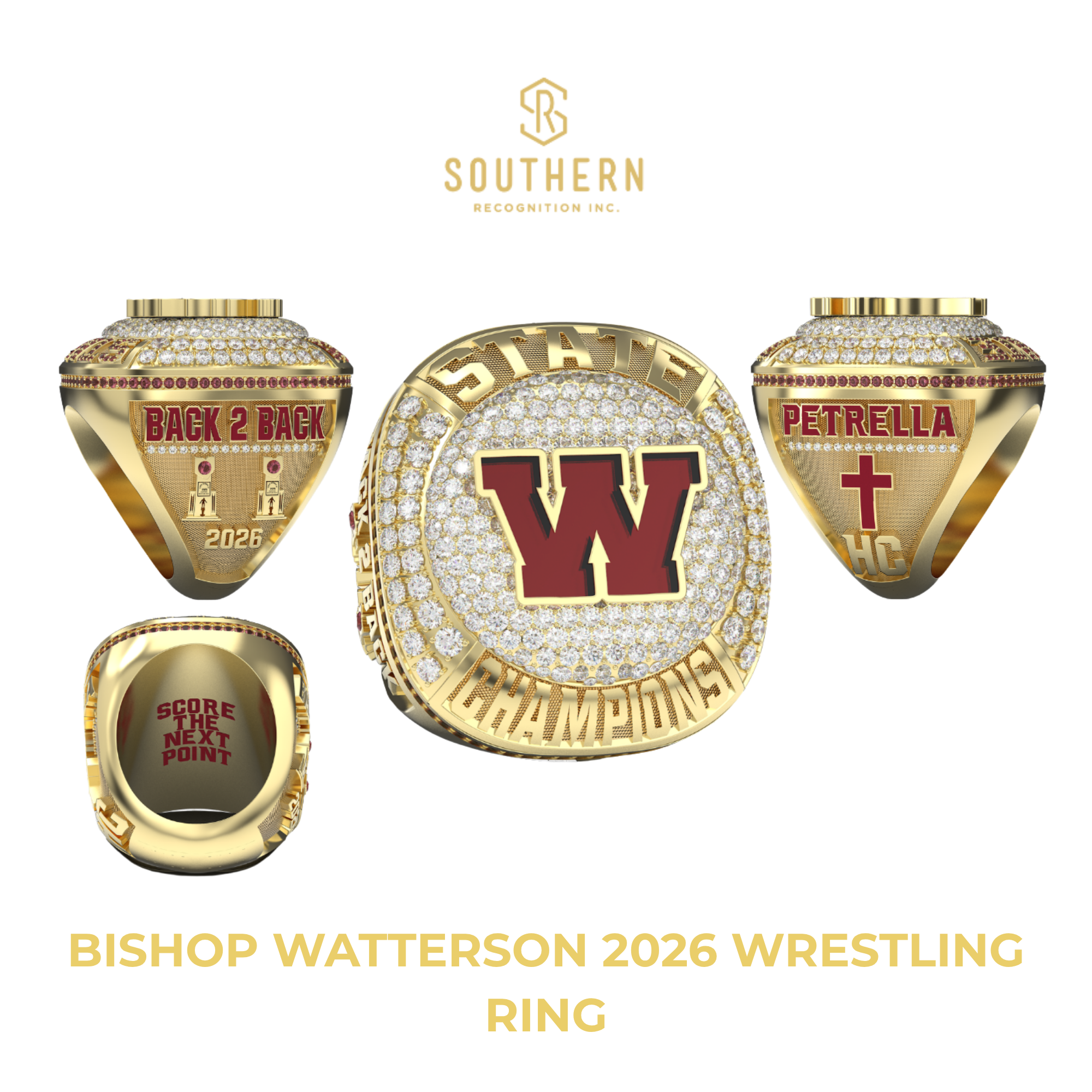 Bishop Watterson High School - 2026 Wrestling State Champions Ring