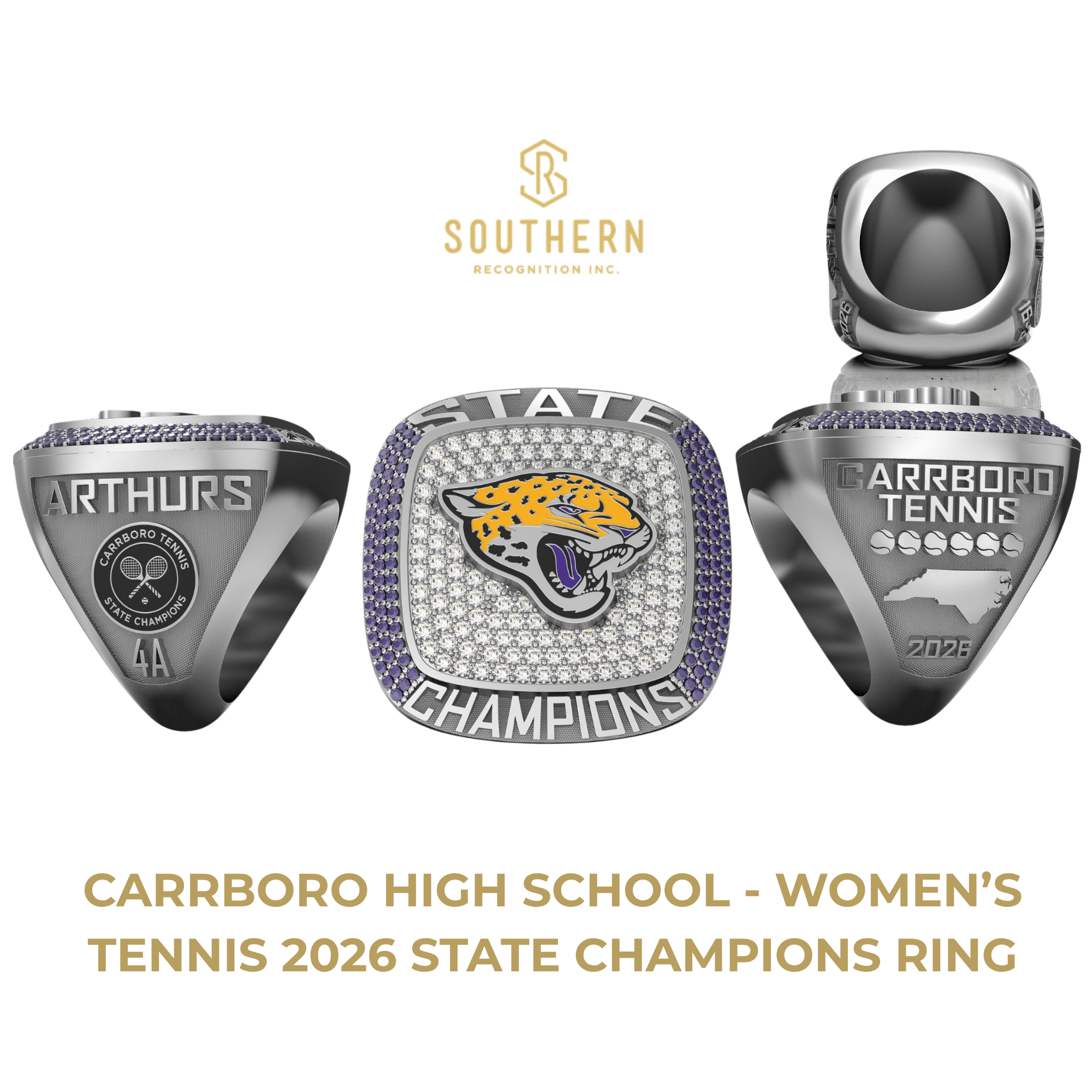 Carrboro High School - Women's Tennis 2026 State Champions Ring