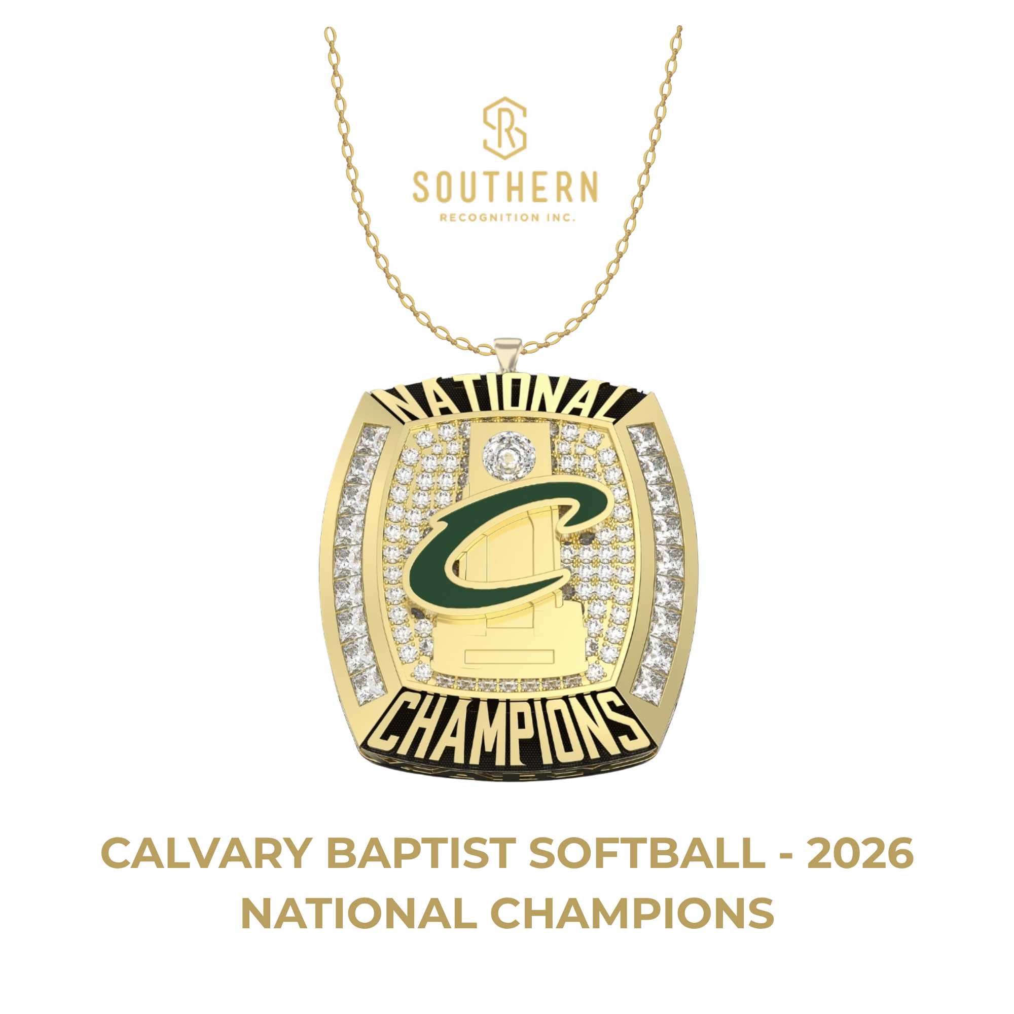 Calvary Baptist Softball - 2026 National Champions Pendant ONLY