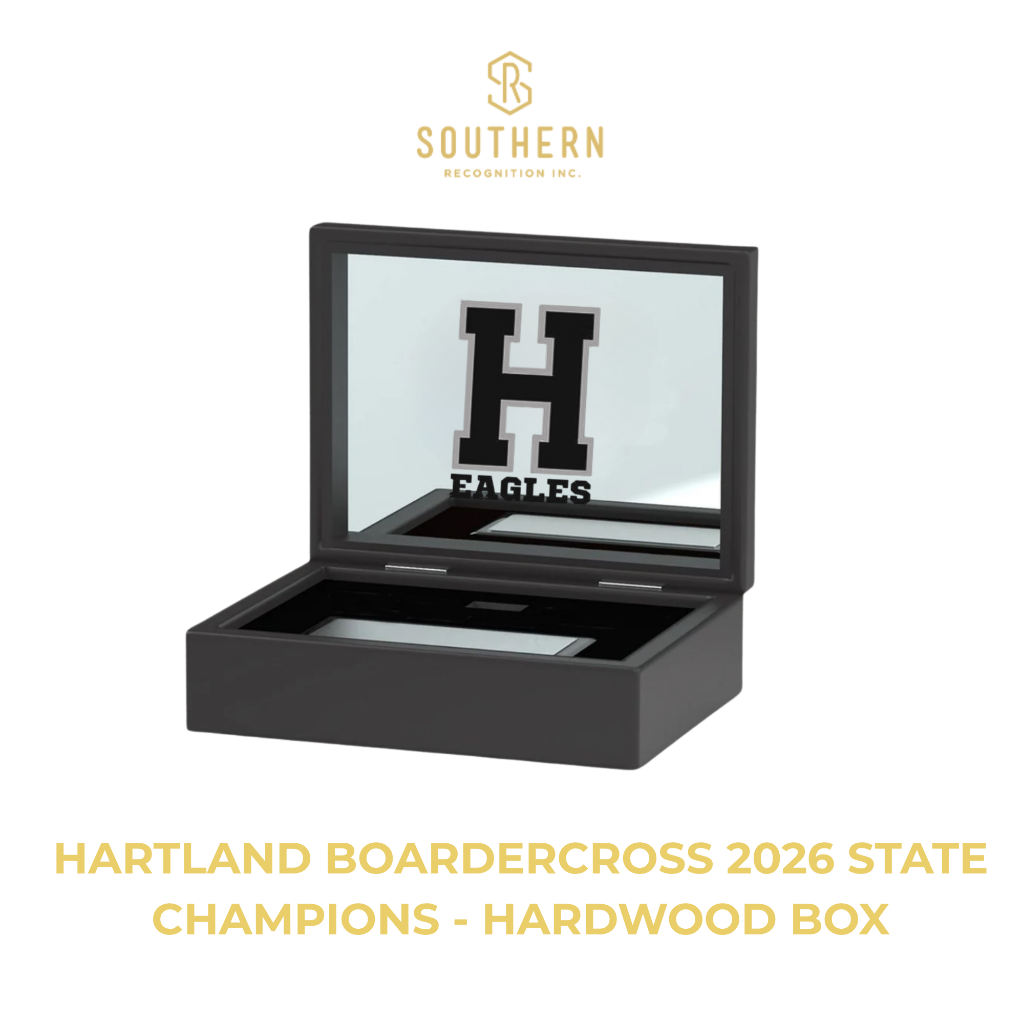 Hartland High School Boardercross - 2026 State Champions - Hardwood Presentation Box