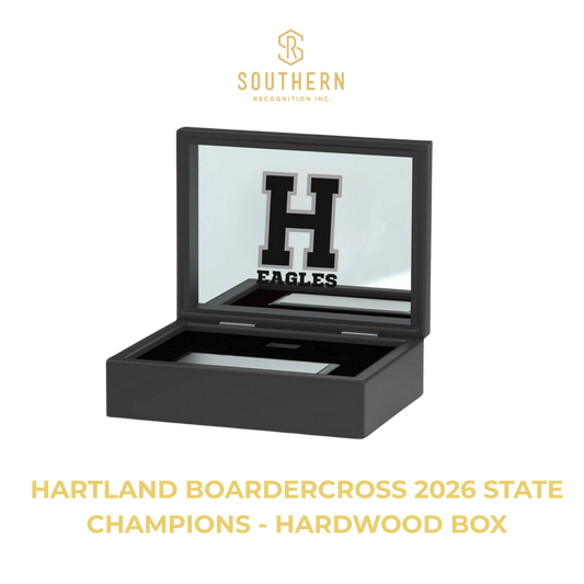 Hartland High School Boardercross - 2026 State Champions - Hardwood Presentation Box