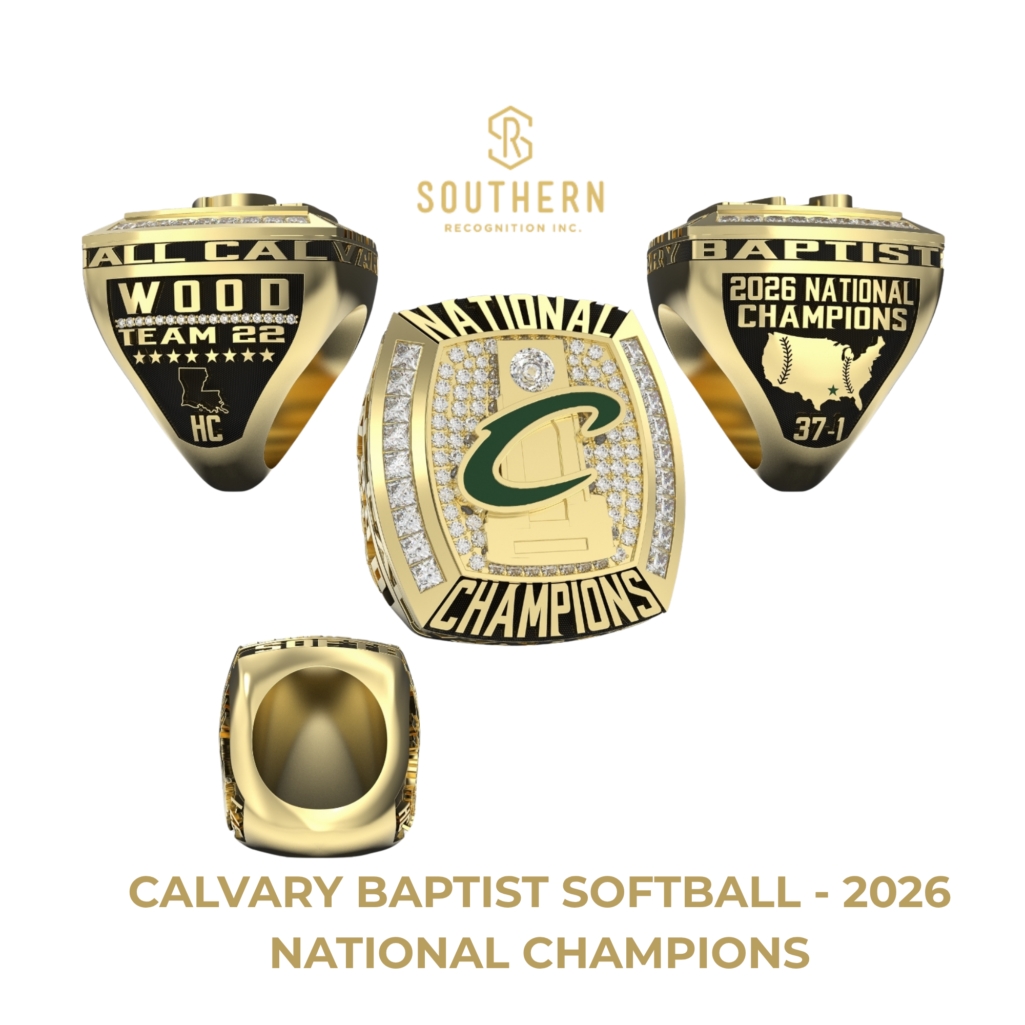 Calvary Baptist Softball - 2026 National Champions Ring ONLY
