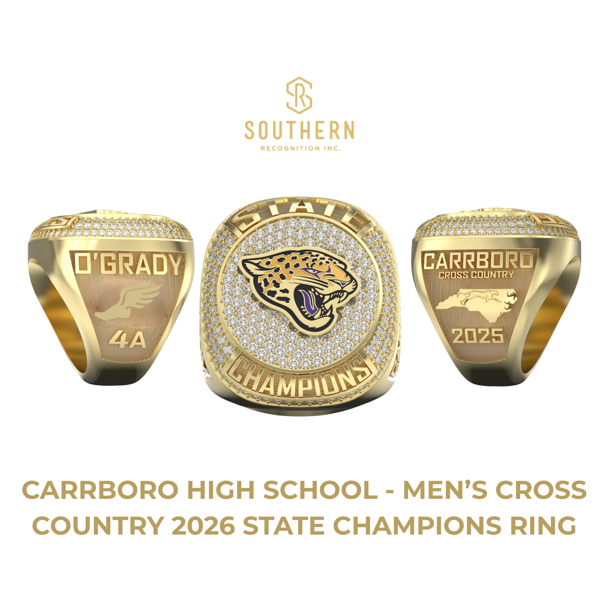 Carrboro High School - Men's Cross Country 2026 State Champions Ring