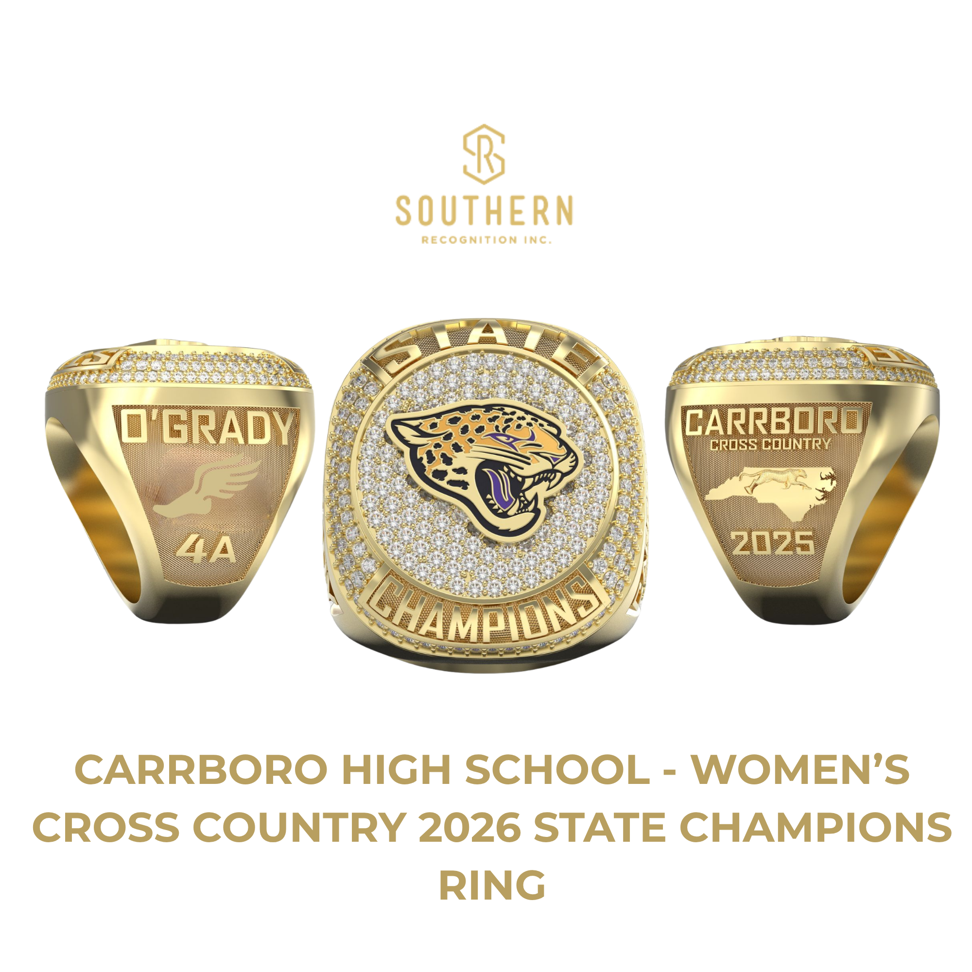 Carrboro High School - Women's Cross Country 2026 State Champions Ring