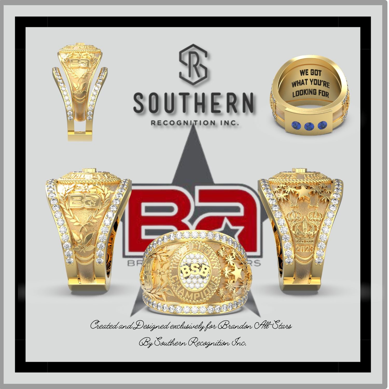 Brandon Senior Black Triple Crown Championship Ring – Southern ...