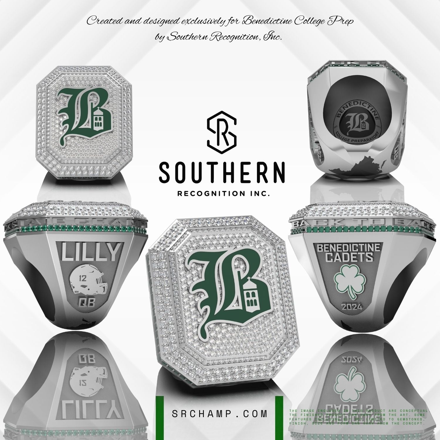 Benedictine College Prep Cadets 2024 Football State Championship Ring