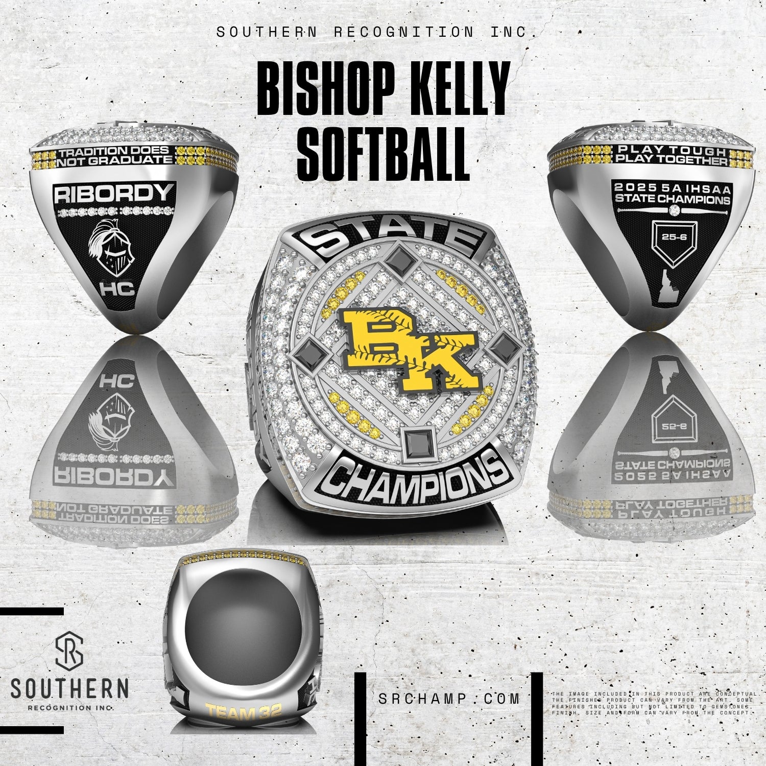 Bishop Kelly High School - 2025 Girls Softball State Championship Ring