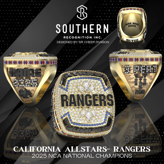 The California Allstars: Rangers- NCA 2025 Championship Ring