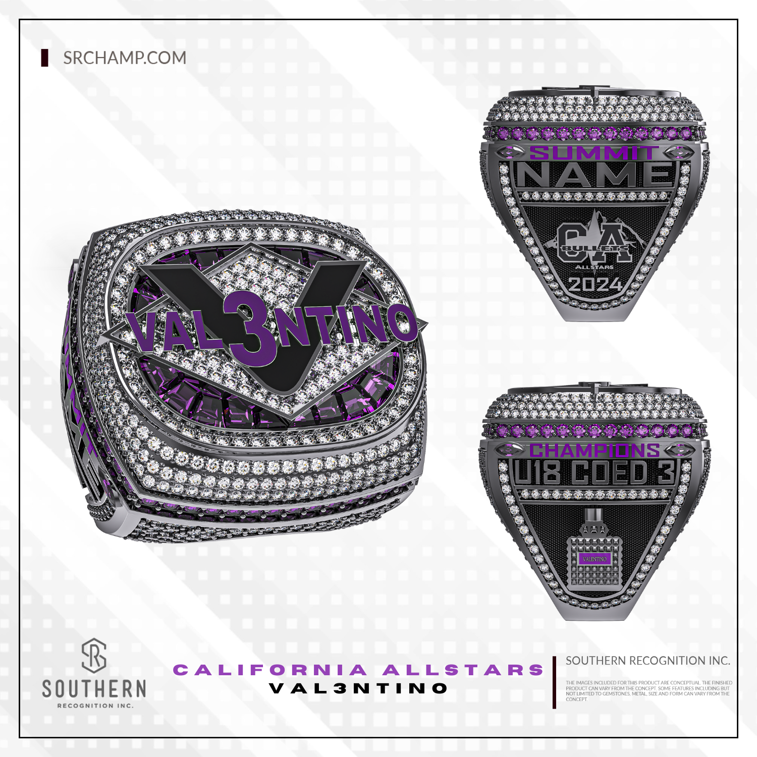 California Allstars- Val3ntino 2024 Summit Championship Ring
