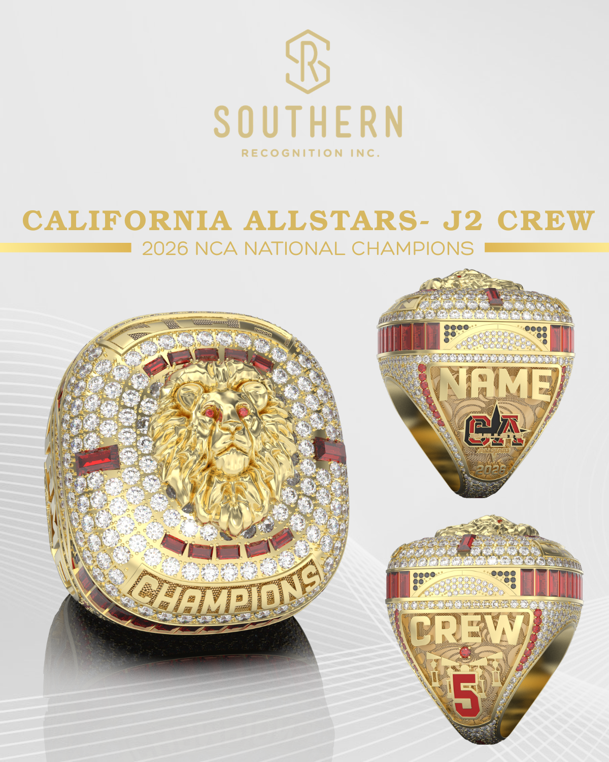 The California Allstars: J2 Crew- NCA 2026 Championship Ring