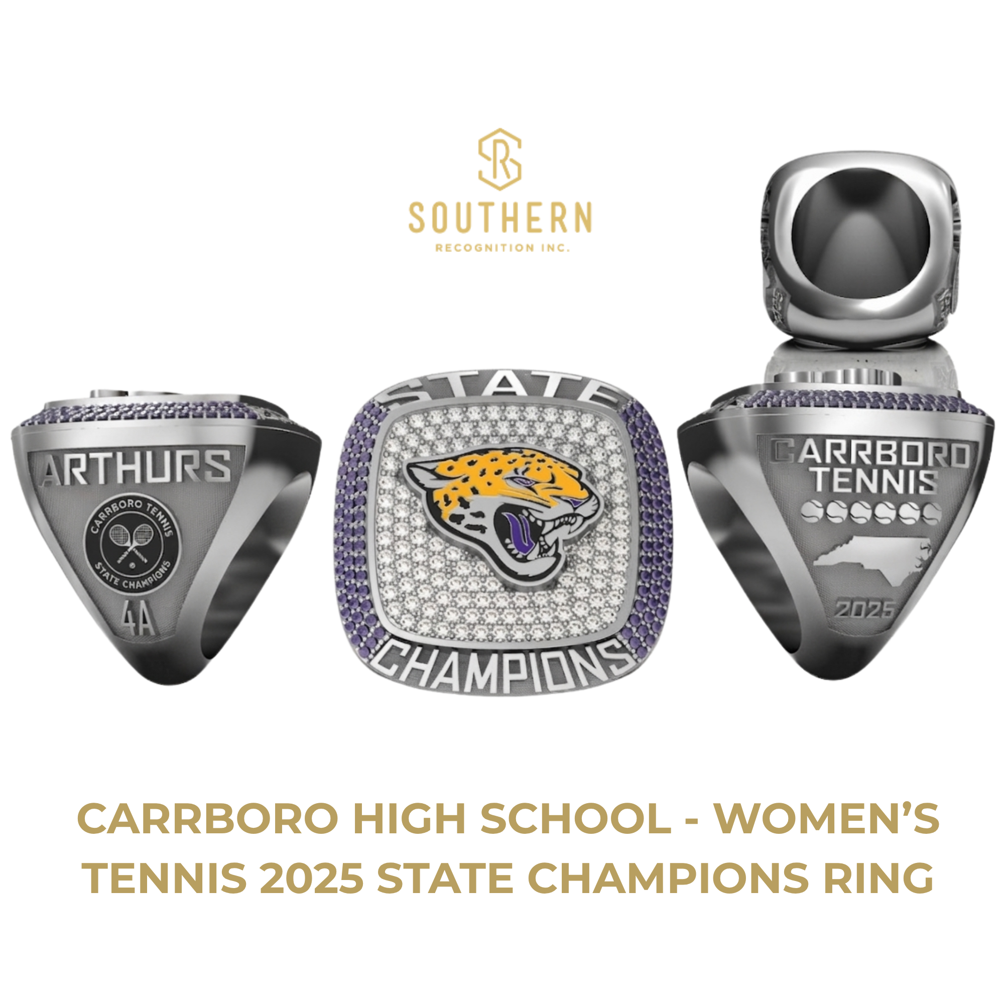 Carrboro High School - Women's Tennis 2025 State Champions Ring