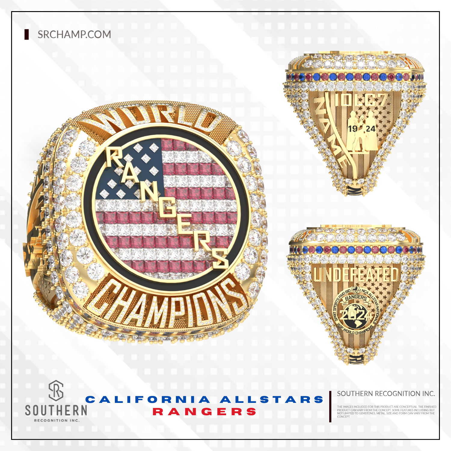The California Allstars: Rangers- 2024 World Championship Ring