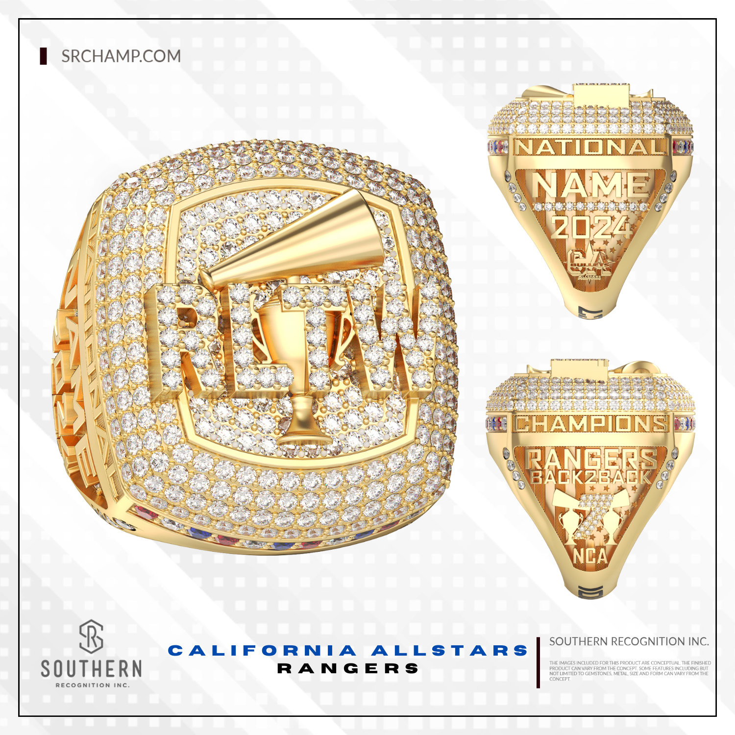 Modified California Rings The California Allstars: Rangers- 2024 Championship Ring – Southern ...