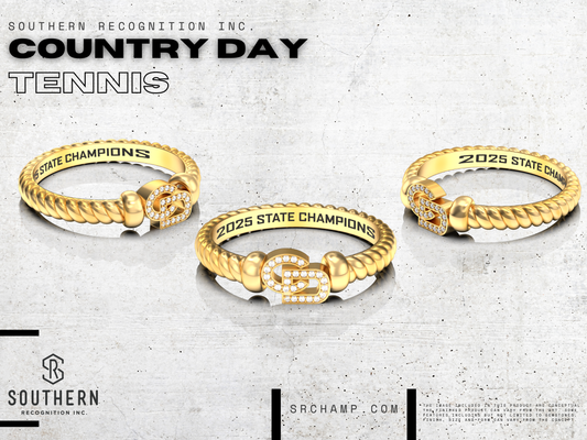 Charlotte Country Day Tennis- State Championship Ring 2025