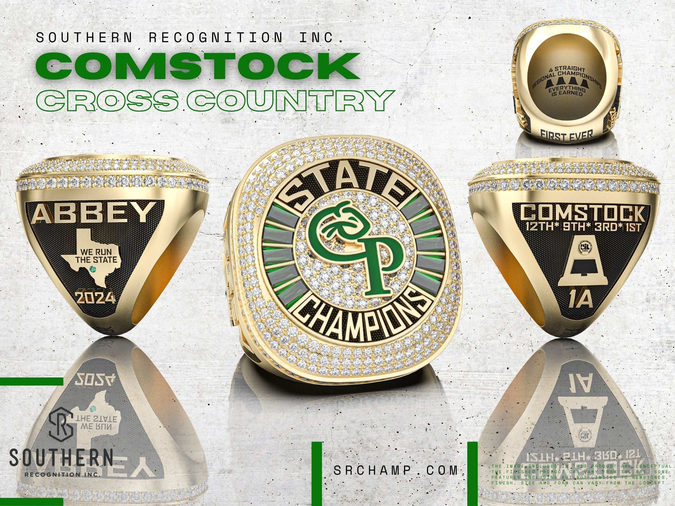 Comstock Cross Country State Championship Ring – Southern Recognition, Inc.