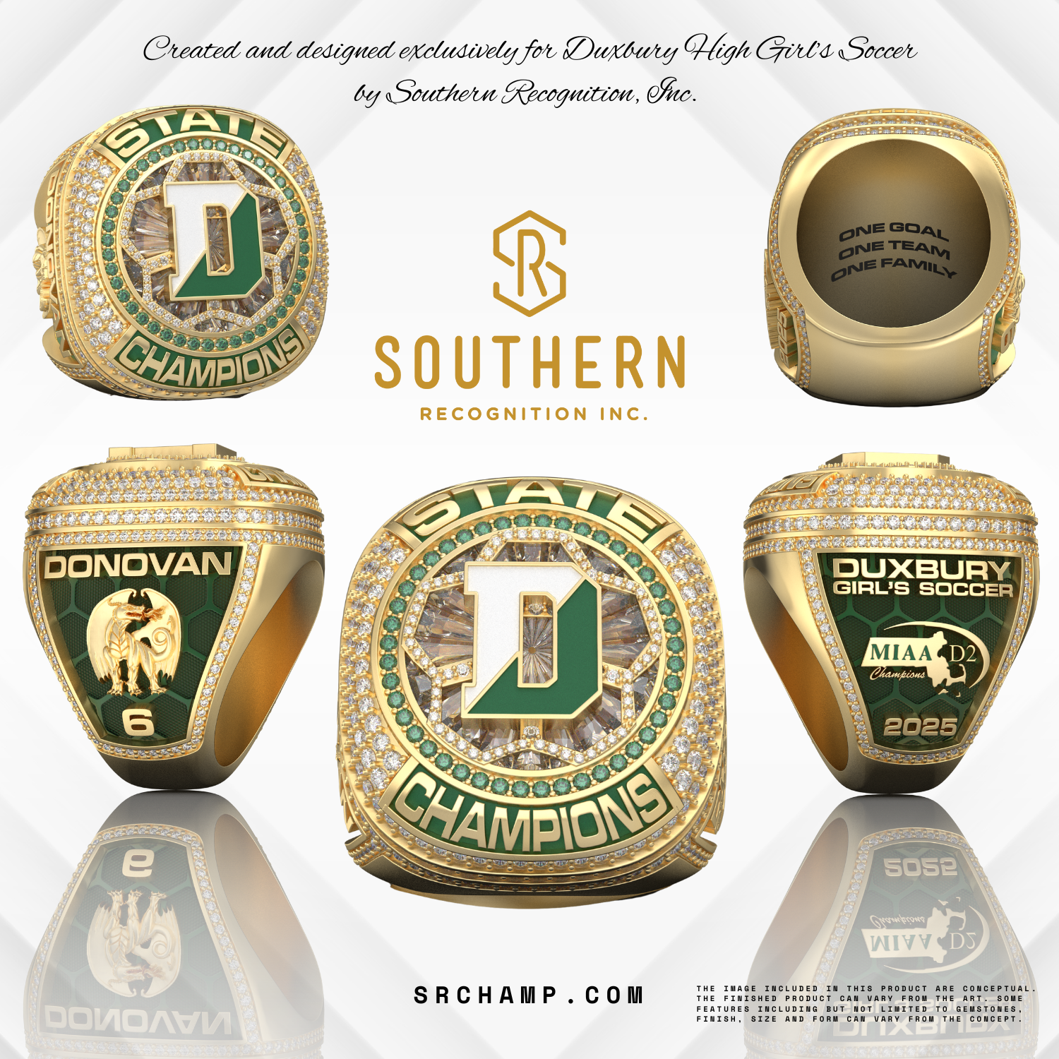 DUXBURY HIGH GIRL'S SOCCER 2025 State Championship RING