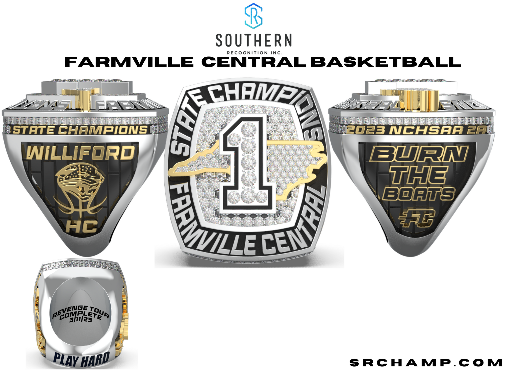 Farmville Central Basketball  - 2023 Commemorative Championship Ring