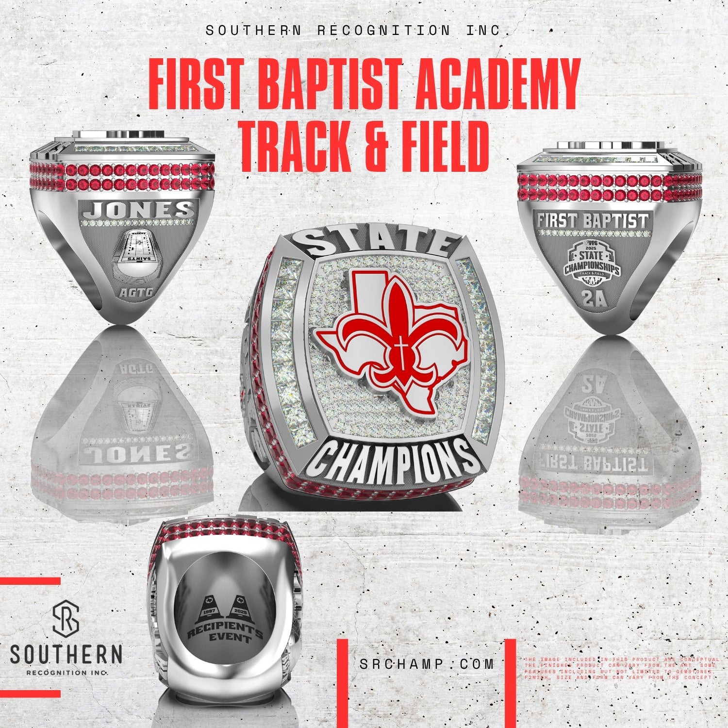 First Baptist Academy - 2025 Girls Track and Field State Championship Ring