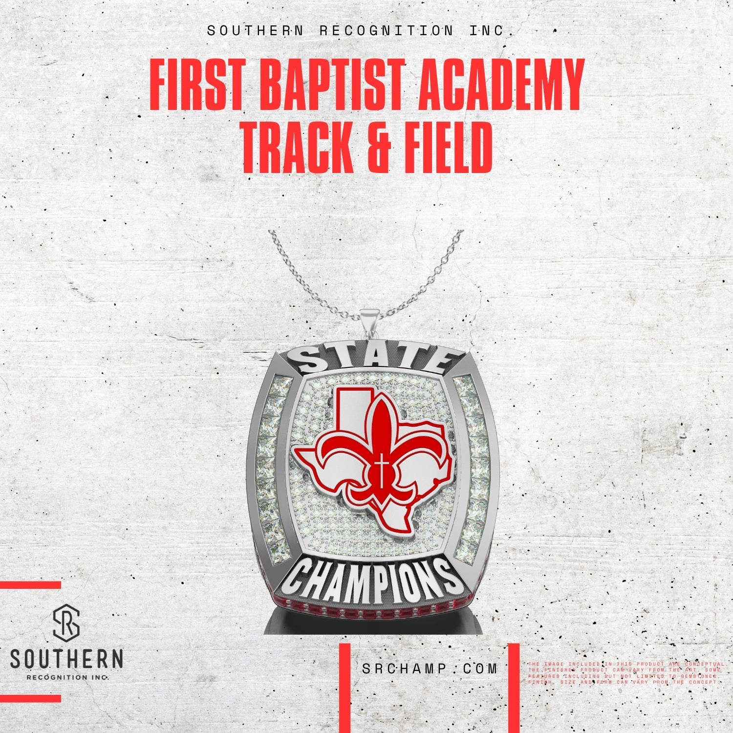 First Baptist Academy - 2025 Girls Track and Field State Championship Pendant