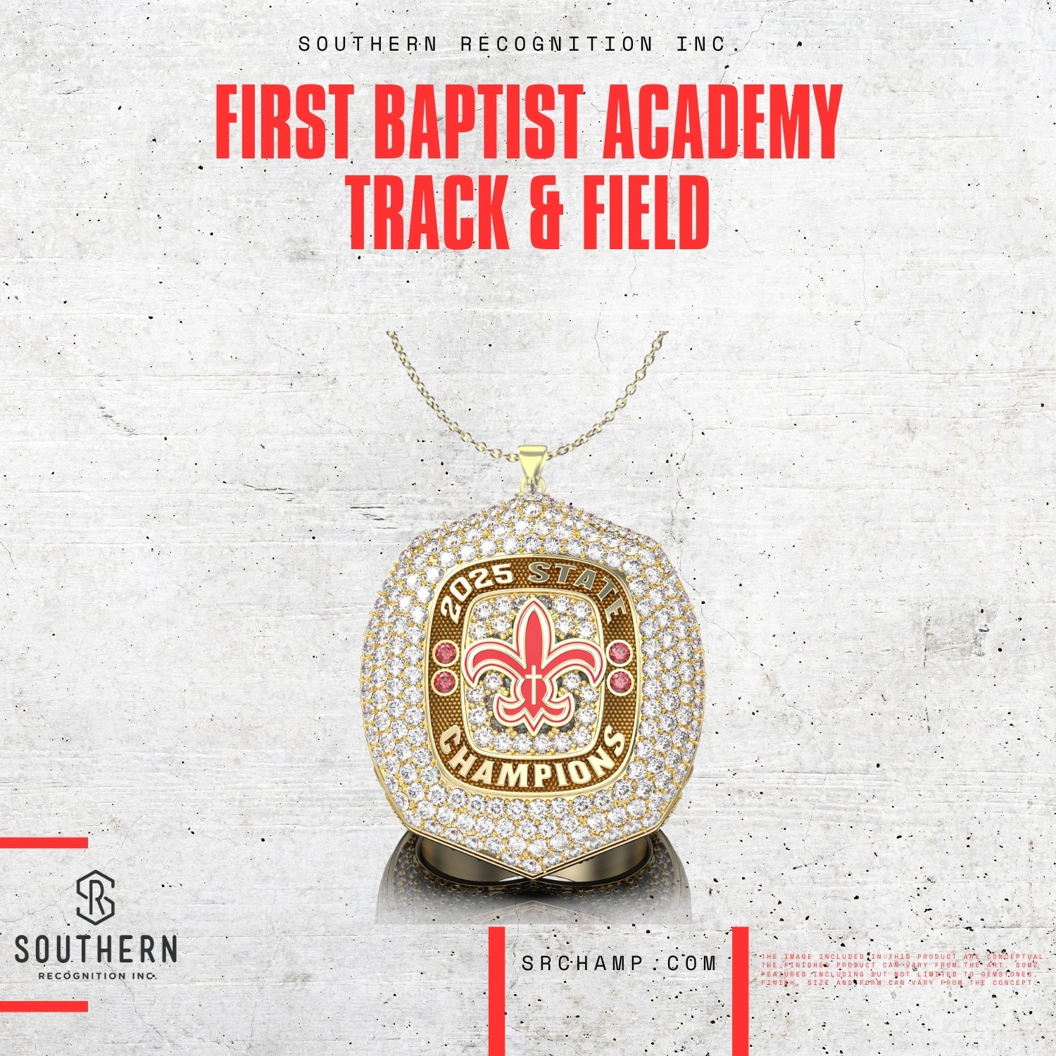 First Baptist Academy - 2025 Track and Field State Championship Pendant