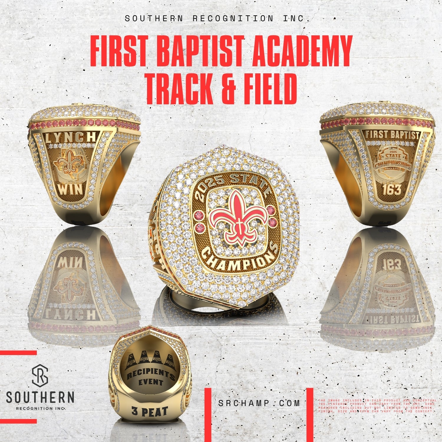 First Baptist Academy - 2025 Track and Field State Championship Ring