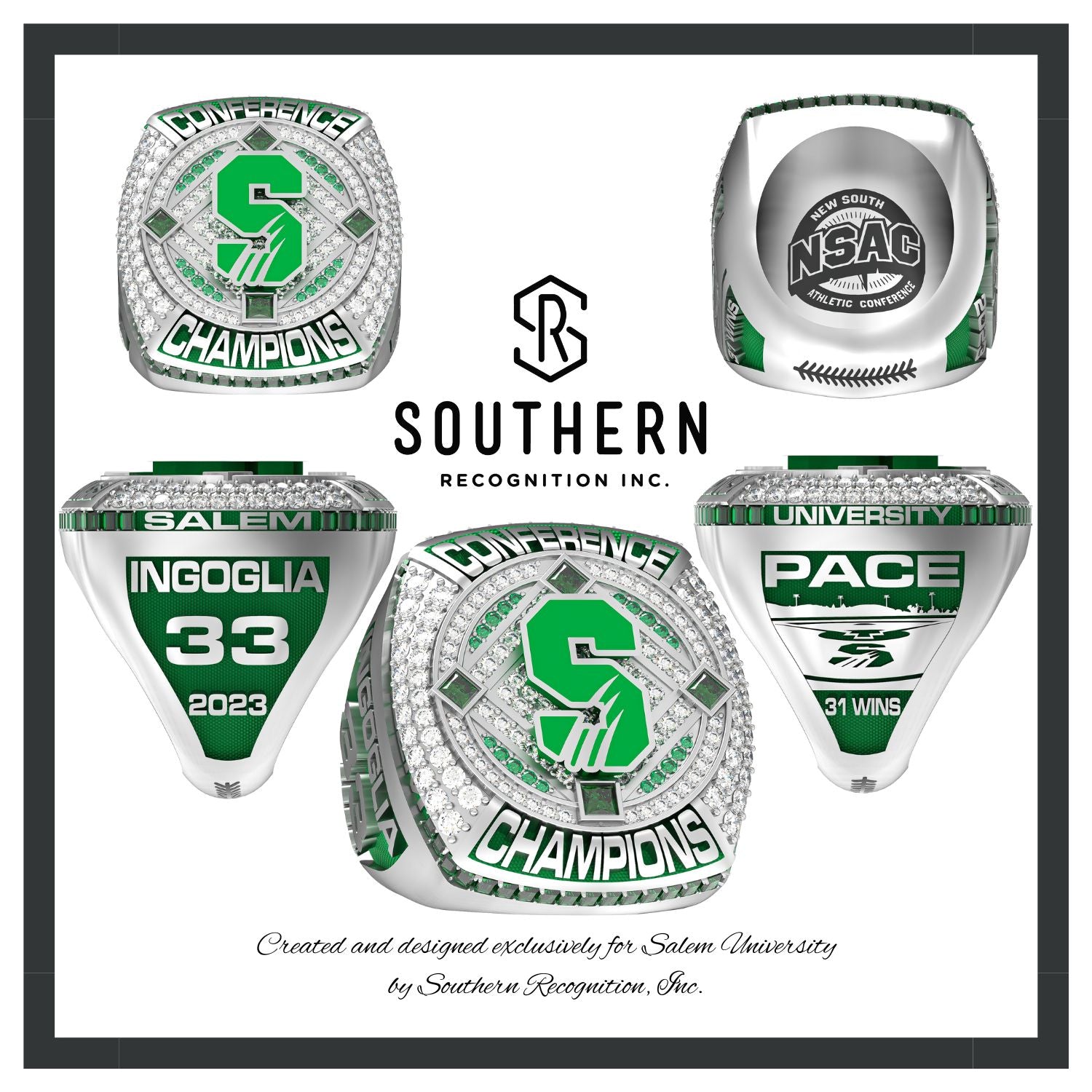 Salem University Baseball - 2023 Team Championship Ring