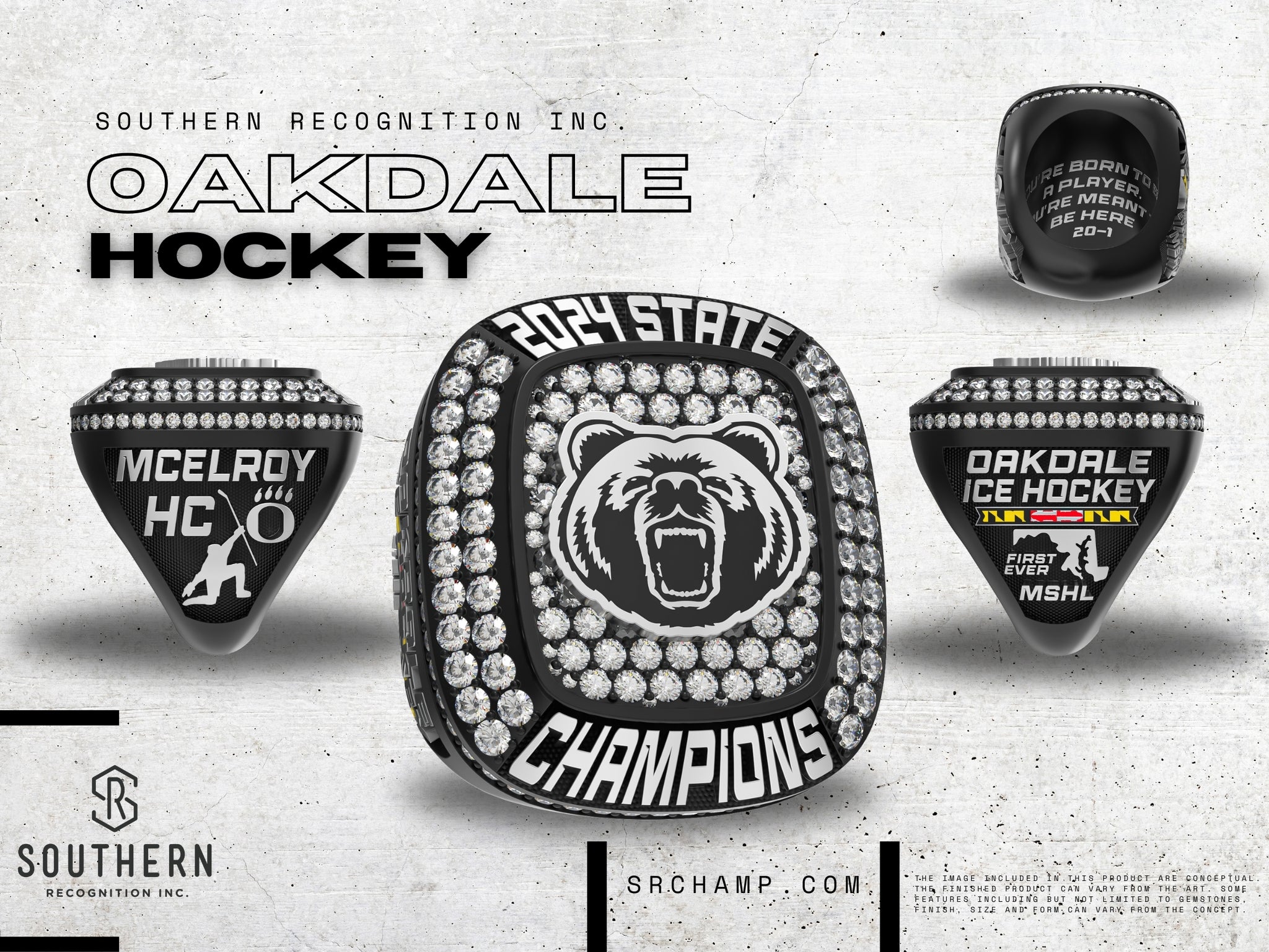 Oakdale Ice Hockey State Championship Ring