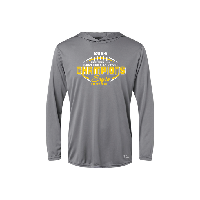 Sayre Football - Gray Hooded Long Sleeve