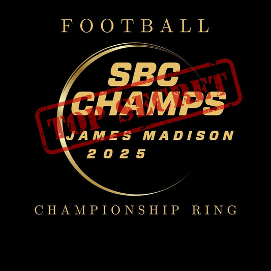 James Madison University 2025 Football Bowl Championship Ring - "ALPHA DOGS" & Family