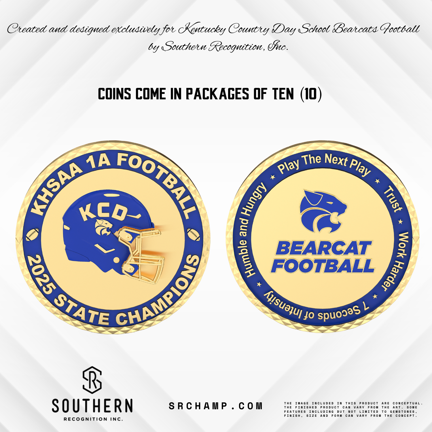 Kentucky Country Day School Football 2025 CHALLENGE COIN - (10-Pack)