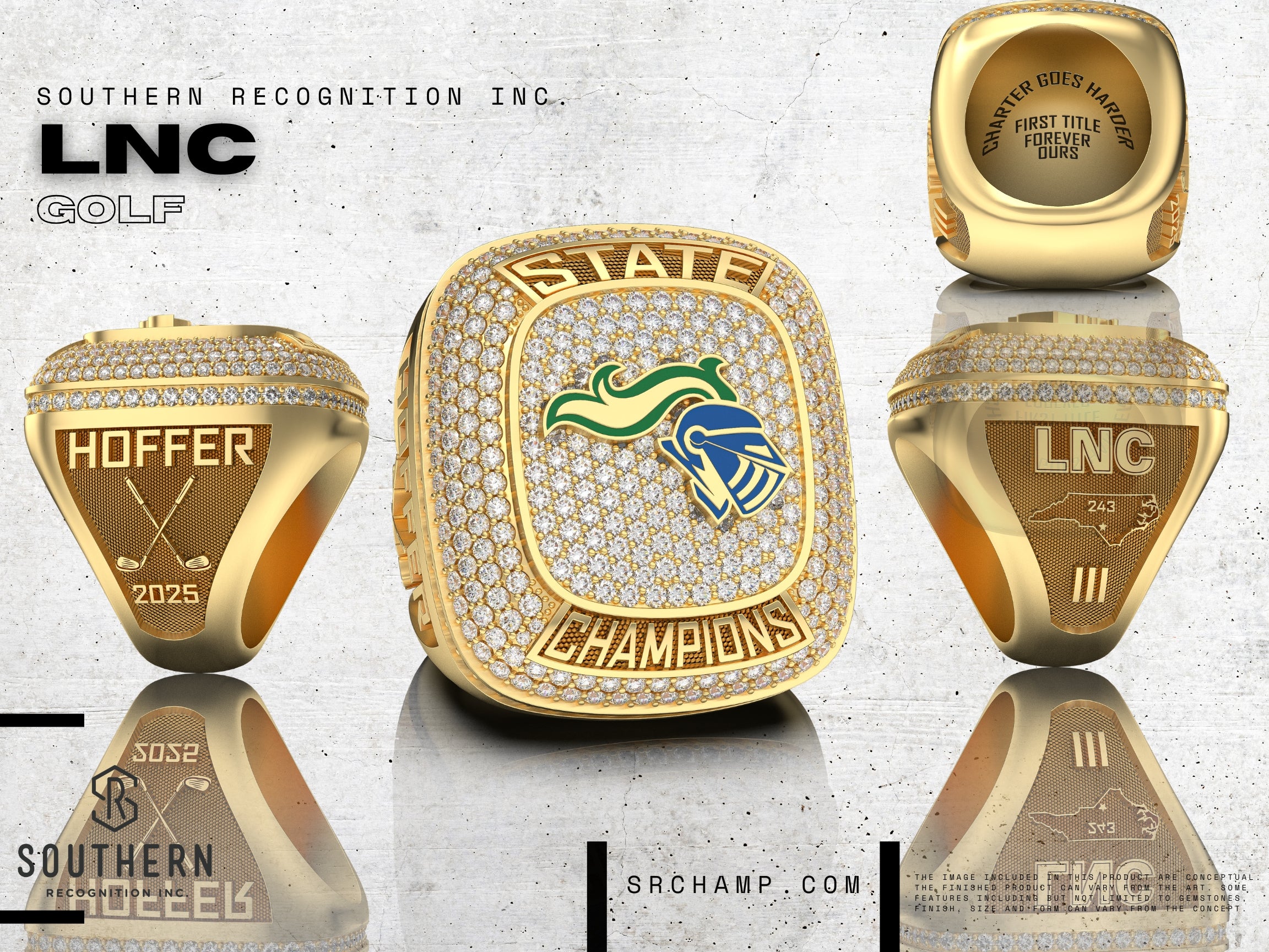 Lake Norman Charter Women's Golf State Championship Ring - 2025