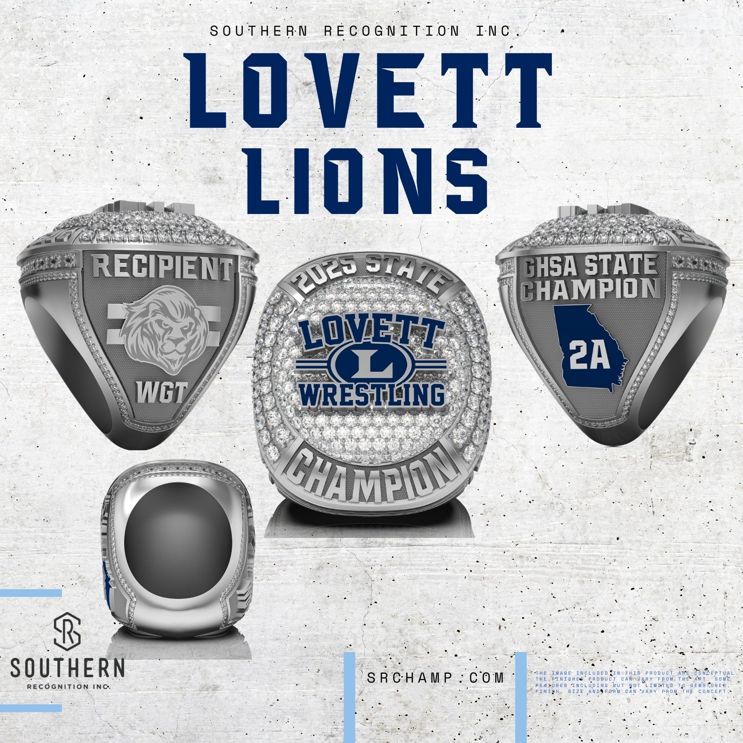 The Lovett School - Wrestling (Individual) - State Championship Ring 2025