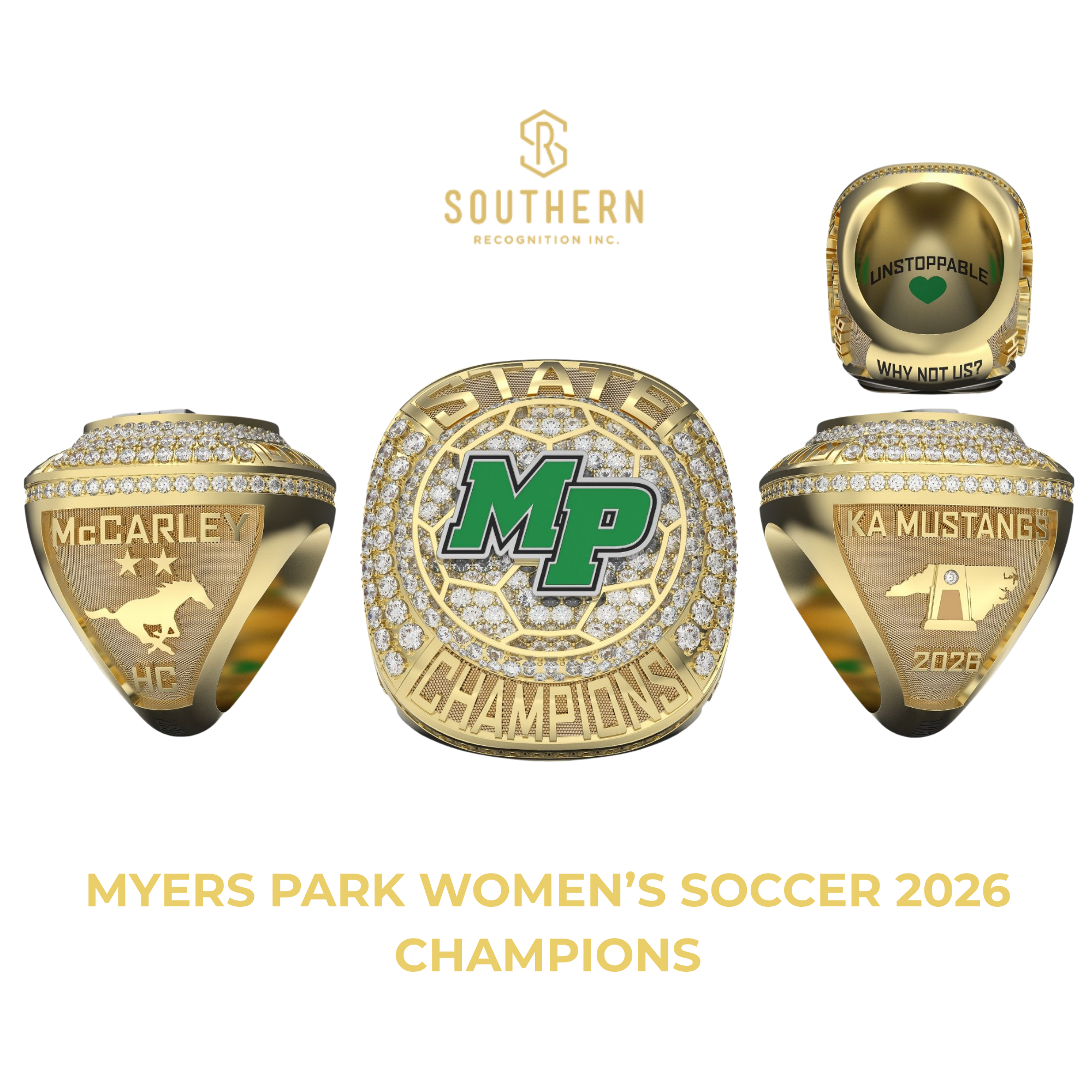 Myers Park Women's Soccer 2026 State Champions Ring