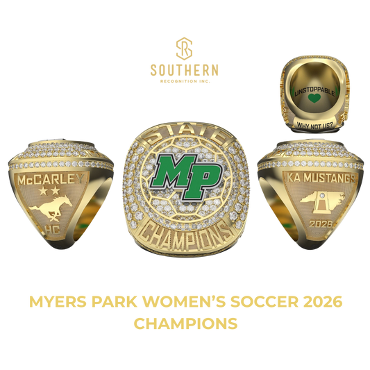 Myers Park Women's Soccer 2026 State Champions Ring