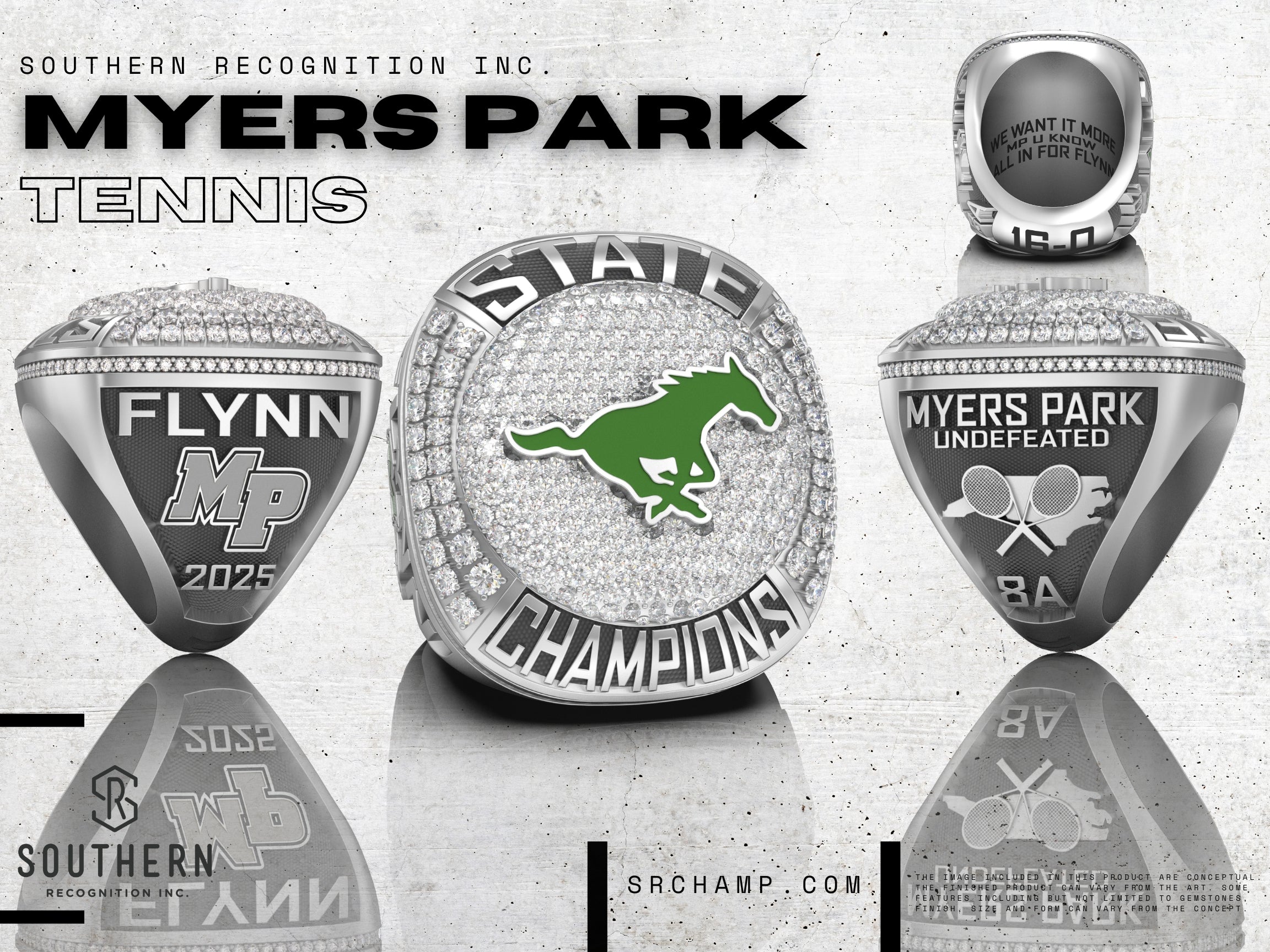Myers Park High School - Tennis Championship Ring 2025