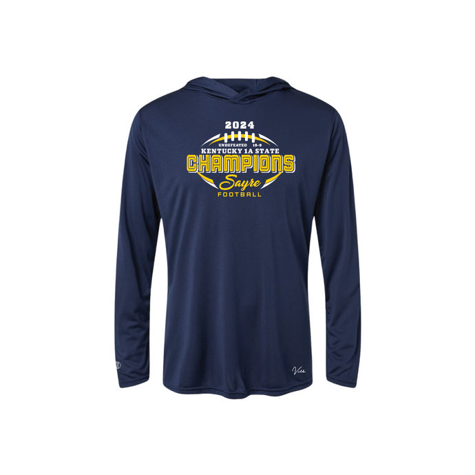 Sayre Football - Navy Hooded Long Sleeve