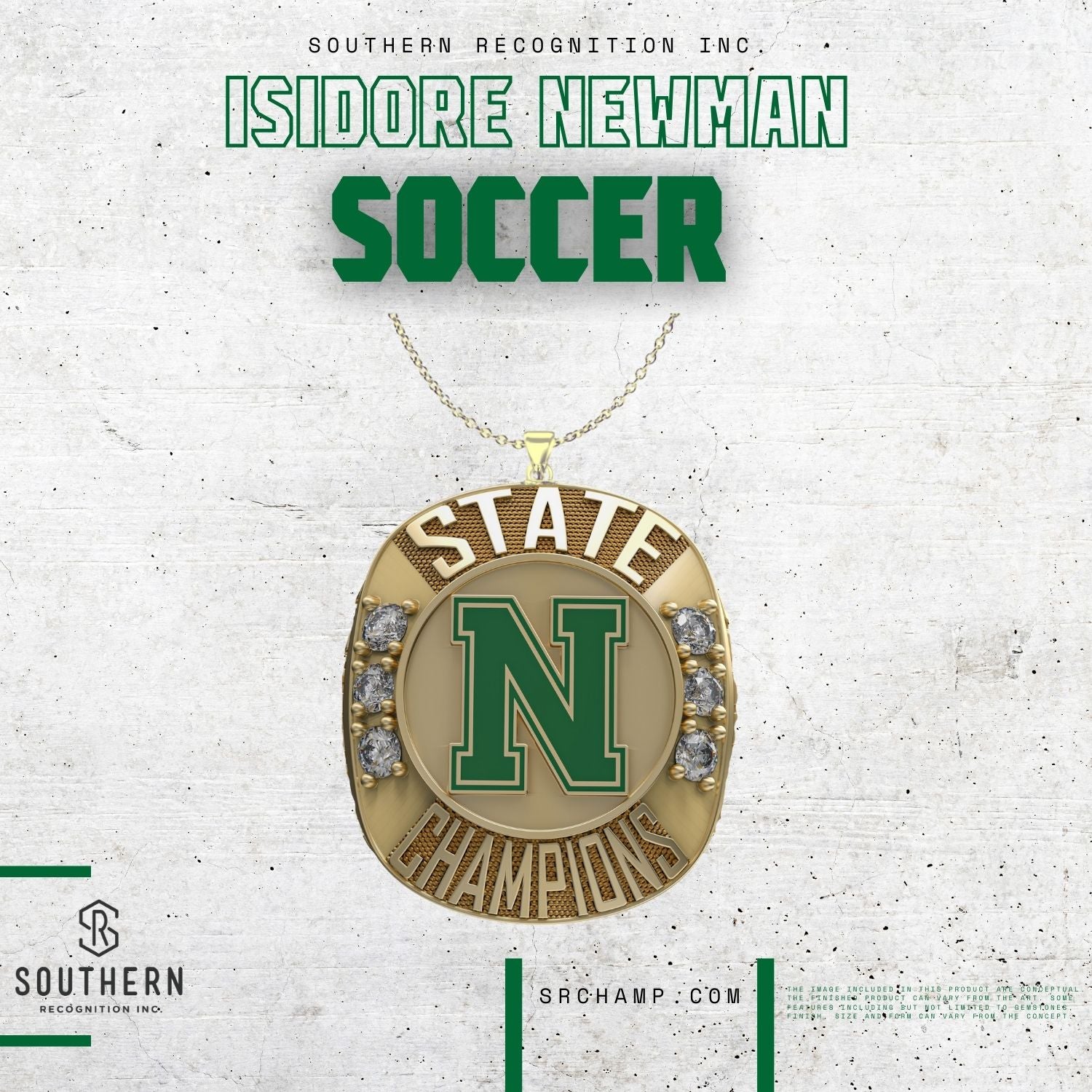 Isidore Newman Girls Soccer 2024 State Championship Pendant: