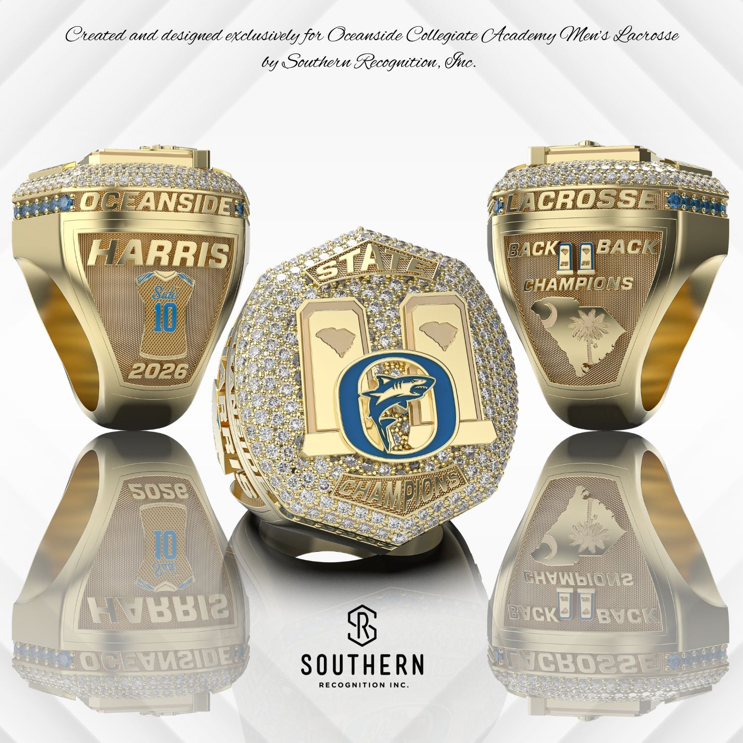 Oceanside Collegiate Academy 2026 Men's Lacrosse State Championship Ring