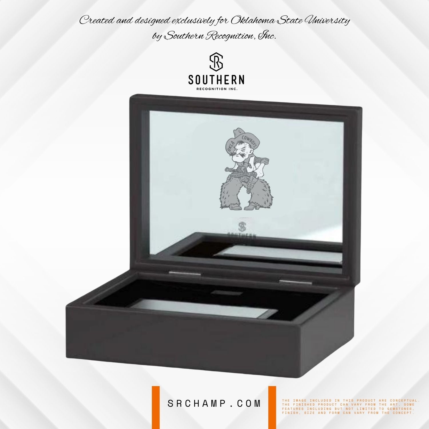 Oklahoma State University 2023 Texas Bowl Custom Championship Ring Display Box