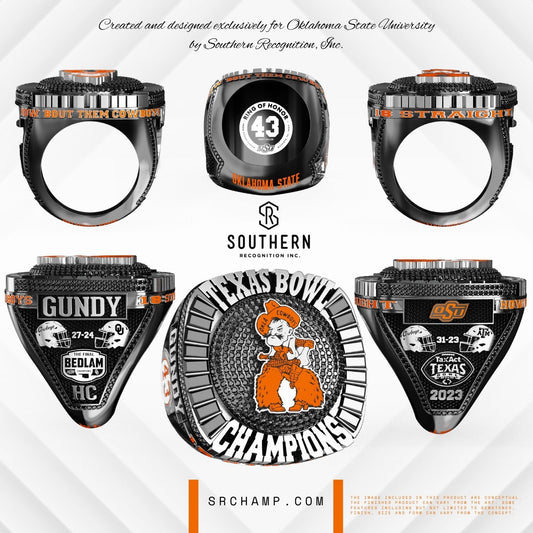 Oklahoma State University 2023 Texas Bowl Championship Ring