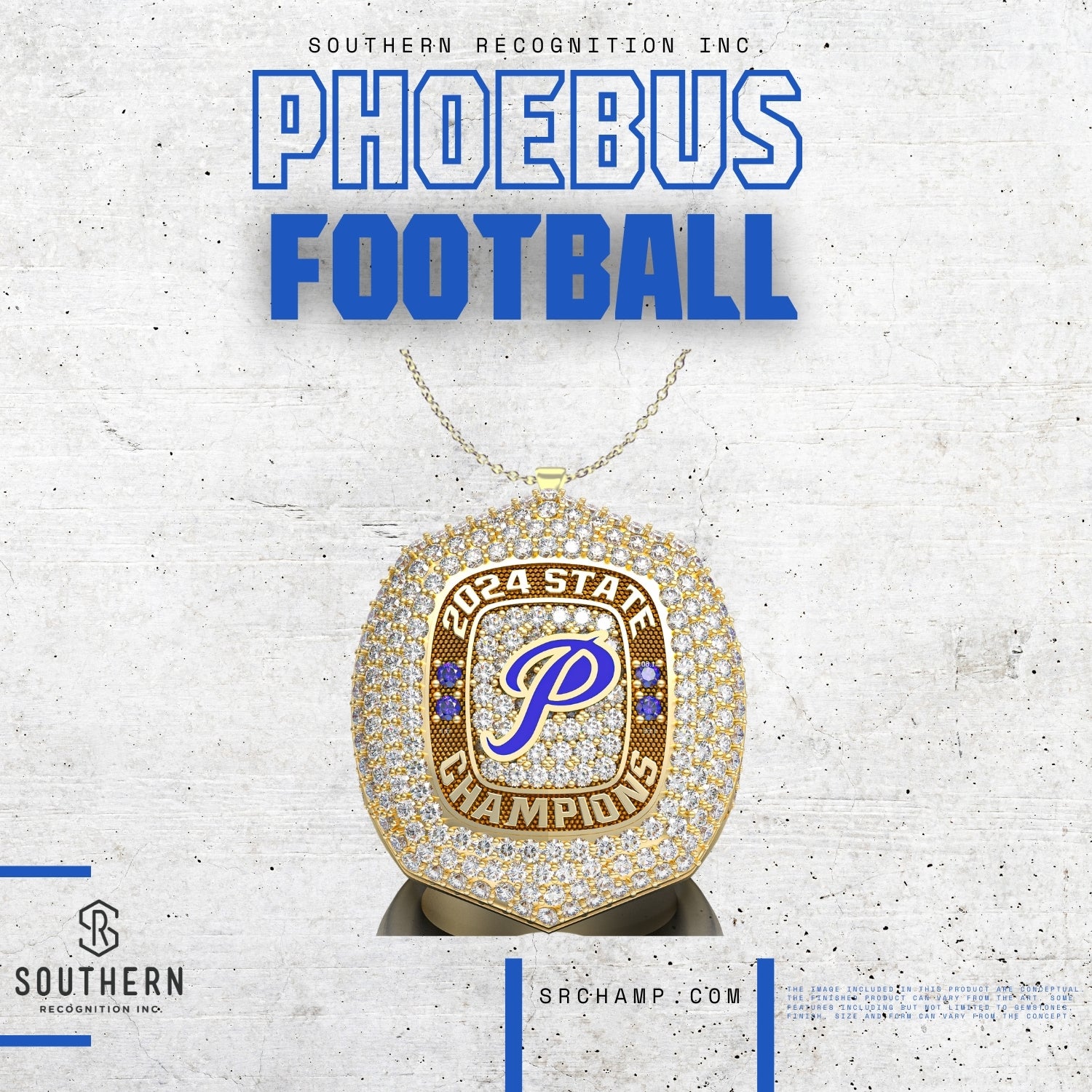 Phoebus High School - 2024 Football State Championship Pendant
