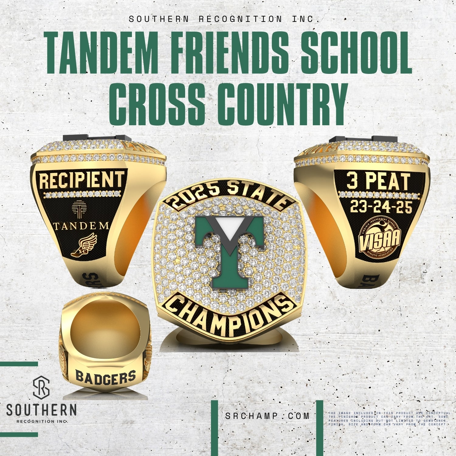 Thomas Country Rings Tandem Friends School Cross Country - Ring – Southern Recognition, Inc.