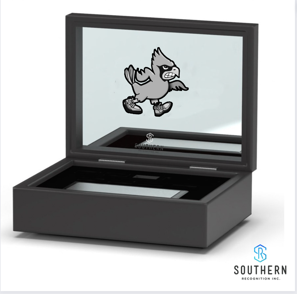 Kenai HS Football Hardwood Presentation Box- Custom Presentation Box