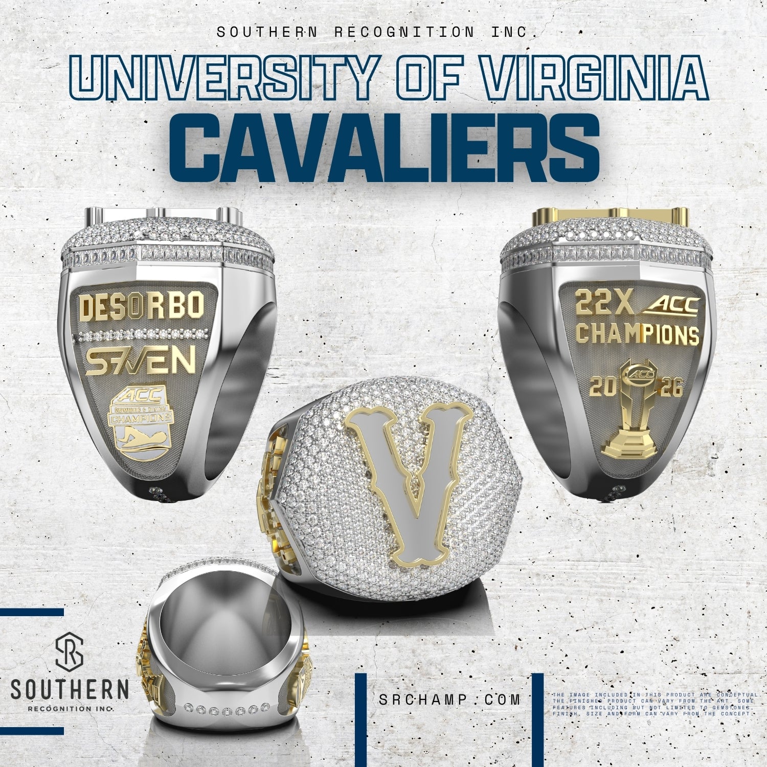 University of Virginia - 2026 Swimming and Diving ACC Championship WOMEN'S Ring