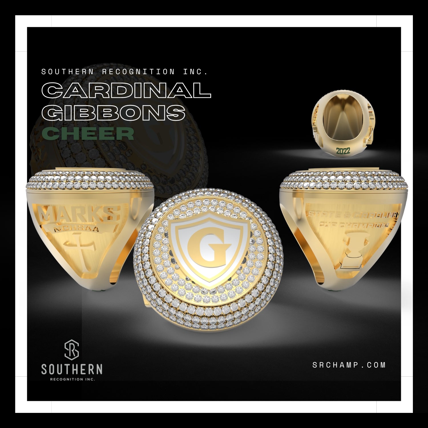 Cardinal Gibbons 2022 Cheer Championship Ring – Southern Recognition, Inc.